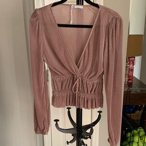 Zara Dusty Pink Long Sleeve Blouse